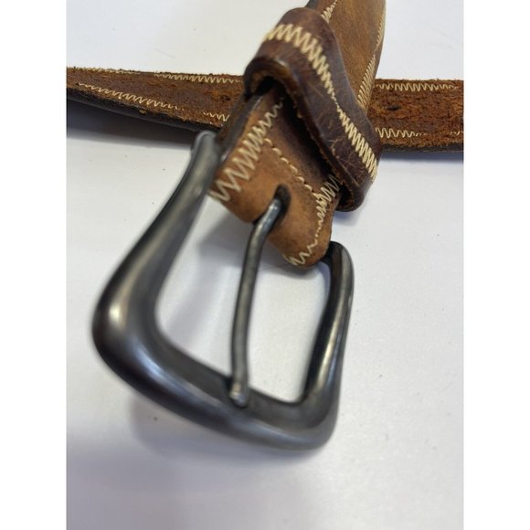Another Line Inc Vintage Whip Stitch Thick Leather Belt Mens 38” - Picture 4 of 10